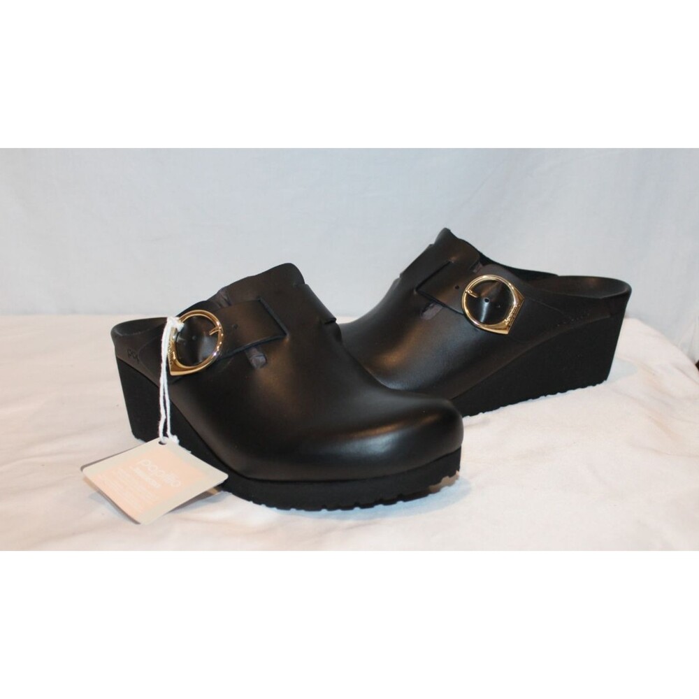 Birkenstock Papillio Women's Fanny Ring Buckle Black Leather Clogs EU 41 NARROW - Picture 6 of 9